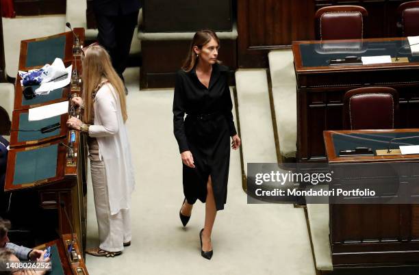 Chamber of Deputies Aula: Explanations of vote and vote of confidence on the Aid Dl. In the photo the group leader of Italy Viva Maria Elena Boschi....