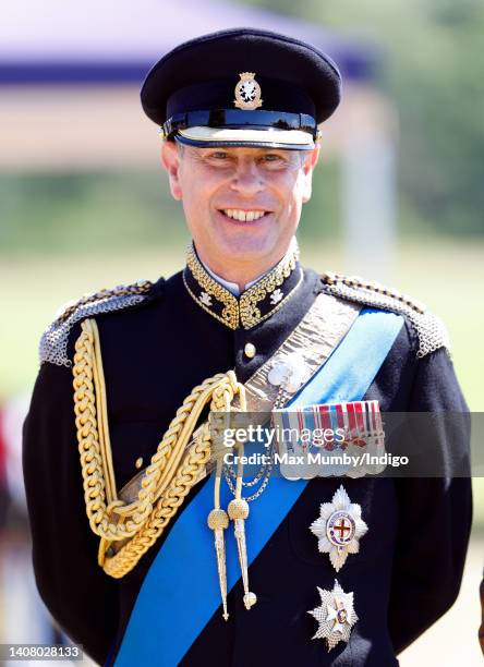 Prince Edward, Earl of Wessex attends a parade to present Platinum Jubilee medals, on behalf of The Queen, to officers and soldiers of The Royal...