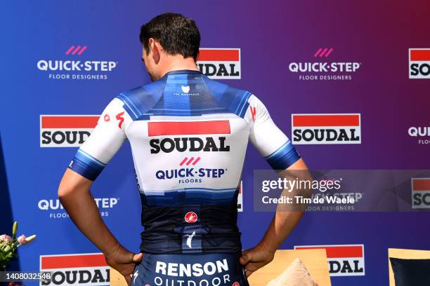 Yves Lampaert of Belgium and Quick-Step - Alpha Vinyl Team poses with the new kit co-sponsored by Soudal brand for the 2023 season during the...