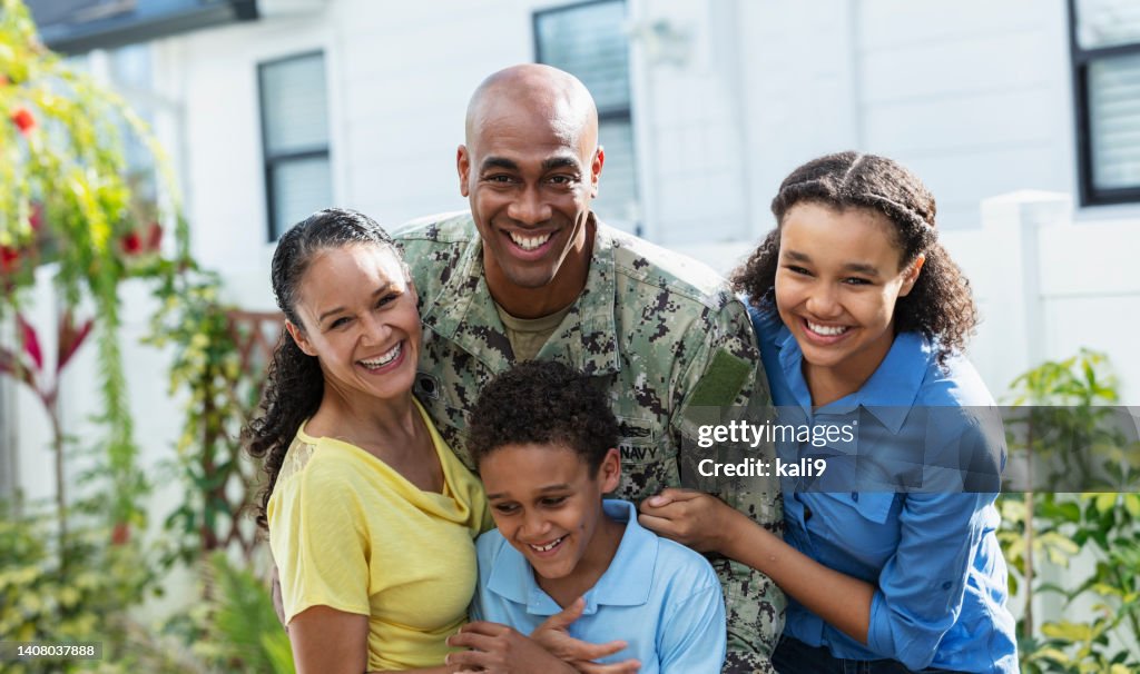 African-American navy veteran with multiracial family