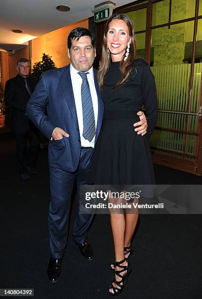 Massimiliano Ferruzzi and Alessandra Ferruzzi attend the 'Prince Albert II Of Monaco Foundation Gala Dinner' on March 6, 2012 in Milan, Italy.