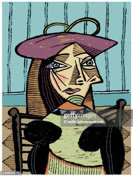 cubist woman - cubism stock illustrations
