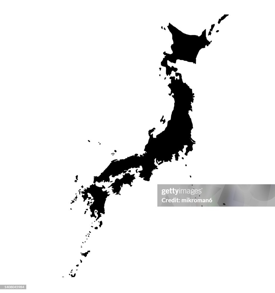 Outline map of Japan Islands