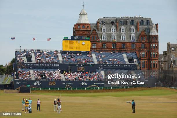 General view of the 1st during the Celebration of Champions Challenge during a practice round prior to The 150th Open at St Andrews Old Course on...