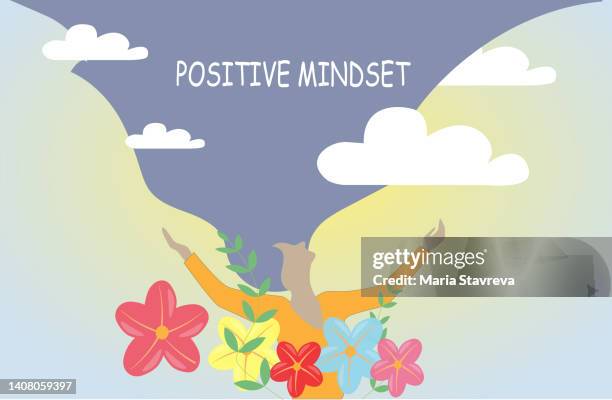 mental health concept.positive mindset - health motivational quotes stock illustrations