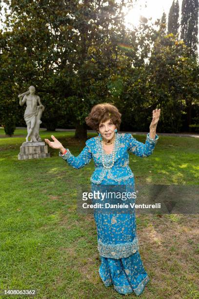 In this image released on July 11th, Gina Lollobrigida is seen at the 95th birthday party of italian actress Gina Lollobrigida on July 11, 2022 in...