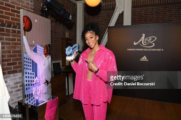 Host Candace Parker attends Candace Parker’s Ace All-Star Party, presented by adidas and Meta at Cindy’s Rooftop on June 9, 2022 in Illinois.