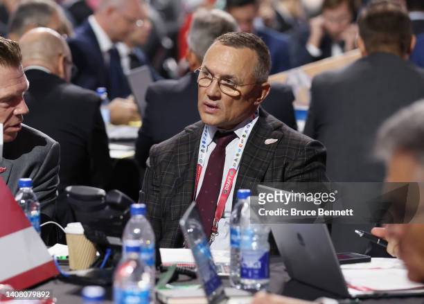 Steve Yzerman of the Detroit Red Wings attends the 2022 NHL Draft at the Bell Centre on July 08, 2022 in Montreal, Quebec.