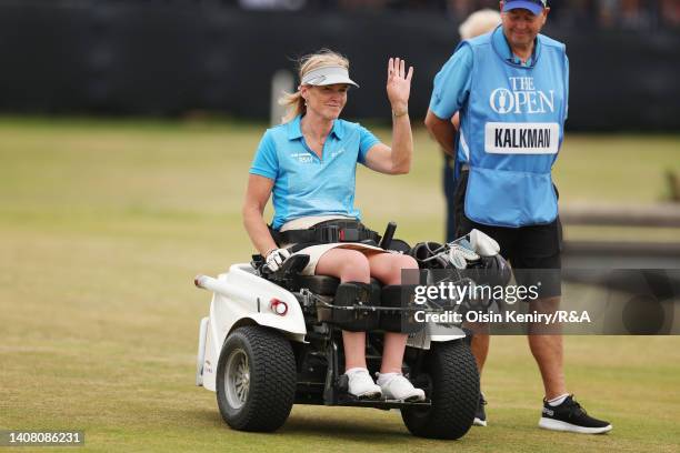 Monique Kalkman-Van Den Bosch of the Netherlands looks on during the Celebration of Champions prior to The 150th Open at St Andrews Old Course on...