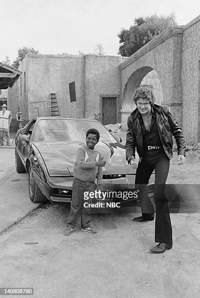 Hooray for Hollywood: Part 1, 2" Episodes 16, 17 -- Aired , -- Pictured: Gary Coleman as Arnold Jackson, David Hasselhoff as Michael Knight -- Photo...