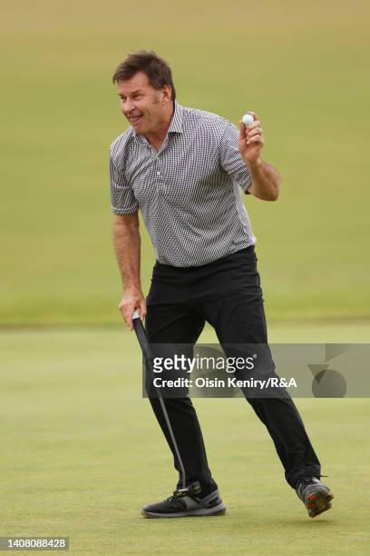 Nick Faldo of England looks on during the Celebration of Champions prior to The 150th Open at St Andrews Old Course on July 11, 2022 in St Andrews,...