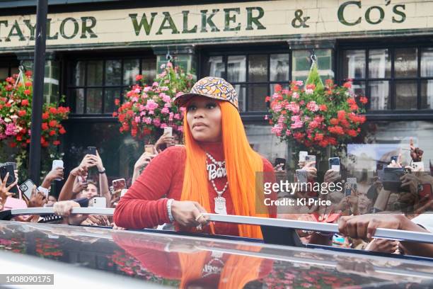 Nicki Minaj is seen outside KoKo in Camden on July 11, 2022 in London, England.
