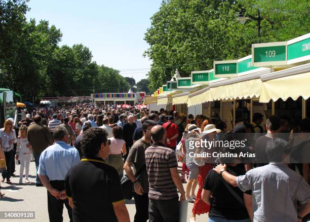 People in the Madrid Book Fair, Spain, June 2011.