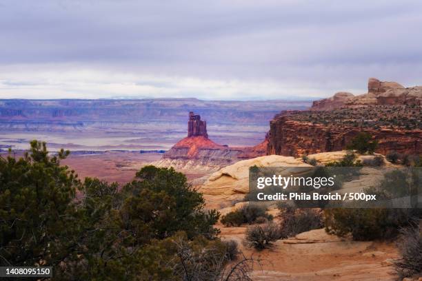 scenic view of rock formations against sky,dead horse point state park,united states,usa - dead horse point state park stock pictures, royalty-free photos & images