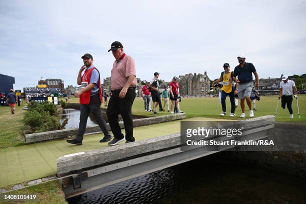 Mark Calcavecchia of The United States walks during the Celebration of Champions prior to The 150th Open at St Andrews Old Course on July 11, 2022 in...