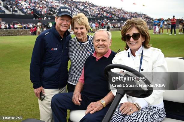 Tom Watson of the United States, Barbara Nicklaus, Jack Nicklaus of the United States and wife LeslieAnne Wade during the Celebration of Champions...