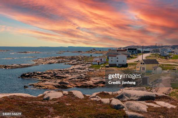 the view of greenspond walking trail, greenspond island, newfoundland and labrador, canada - newfoundland and labrador stock pictures, royalty-free photos & images