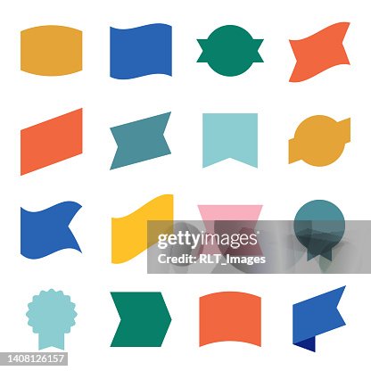 Ribbon & Banner Geometric Shape Set — Color Asset Pack Ribbon & Banner Geometric Shape Set — Color Asset Pack