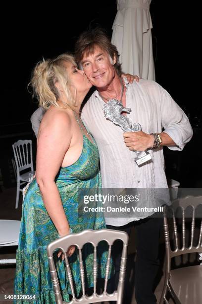 Devin DeVasquez and Ronn Moss attend the Ischia Global Fest 2022 on July 11, 2022 in Ischia, Italy.