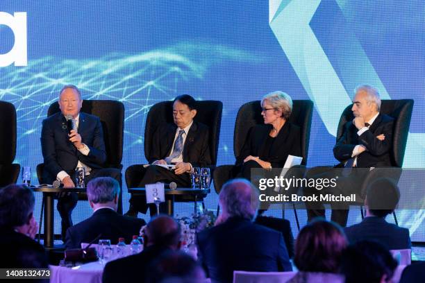 Andrew Forrest, Fatih Birol, Director of the International Energy Agency, Jennifer Granholm, US Secretary of Energy, and Masatsugu Asakawa, Asian...