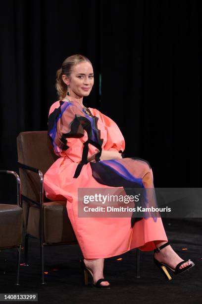 Emily Blunt speaks onstage at the 2022 Freeing Voices, Changing Lives Gala at Guastavino's on July 11, 2022 in New York City.