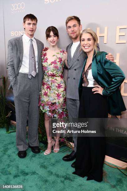 Harris Dickinson, Daisy Edgar-Jones, Taylor John-Smith and Olivia Newman attends "Where The Crawdads Sing" premiere at Museum of Modern Art on July...