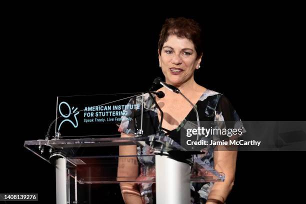 Dr. Heather Grossman speaks onstage at the 2022 Freeing Voices, Changing Lives Gala at Guastavino's on July 11, 2022 in New York City.