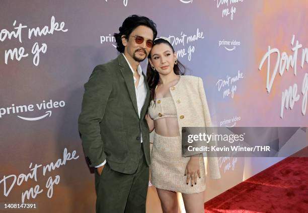 John Cho and Hannah Marks attend the Los Angeles Special Screening of Amazon's "Don't Make Me Go" at NeueHouse Los Angeles on July 11, 2022 in...