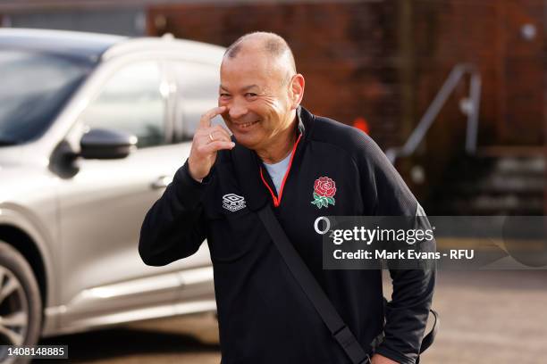 England coach Eddie Jones arrives for an England squad training session at Coogee Oval on July 12, 2022 in Sydney, Australia.