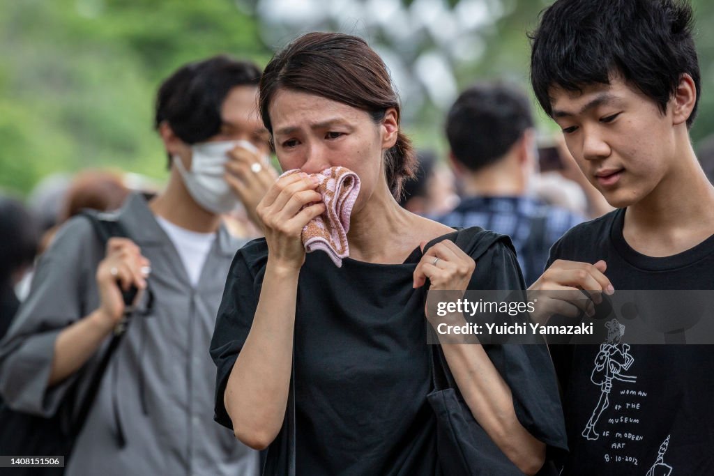 Mourners Attend Funeral For Former PM Abe