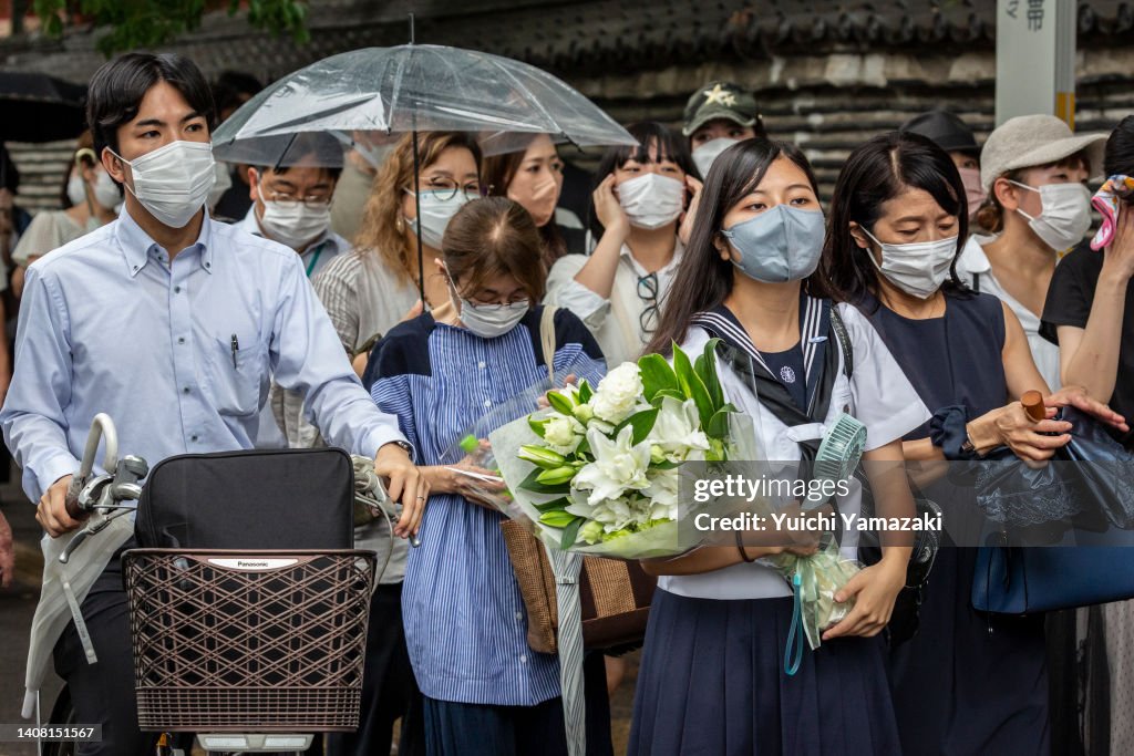 Mourners Attend Funeral For Former PM Abe