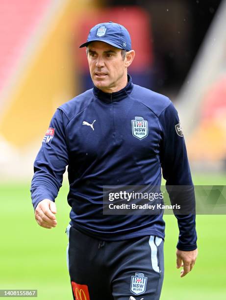 Coach Brad Fittler during a New South Wales Blues State of Origin training session at Suncorp Stadium on July 12, 2022 in Brisbane, Australia.