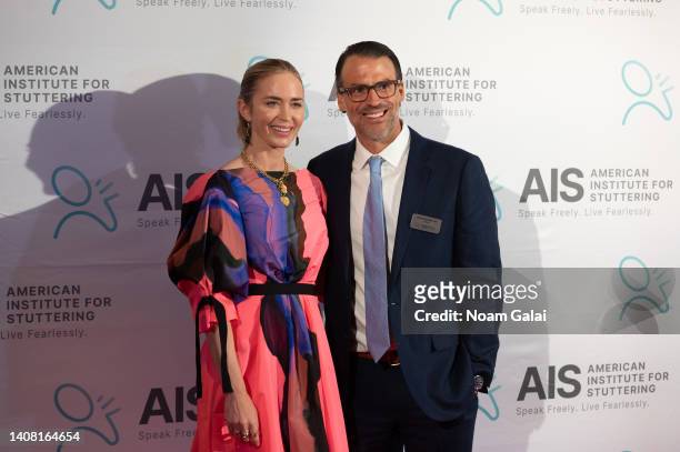 Emily Blunt and Nolan Russo, Jr. Attend the 2022 Freeing Voices, Changing Lives Gala at Guastavino’s on July 11, 2022 in New York City.