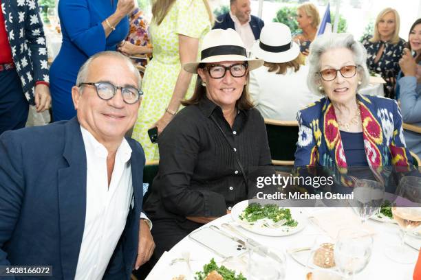 George Ledes, Christine Schott and Barbara Tober at Jean Shafiroff Hosts Luncheon In Honor Of Bastille Day At Michael's New York City on July 11,...