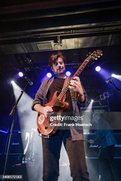 Singer Eric Bazilian of the American band The Hooters performs live on stage during a concert at the Columbia Theater on July 11, 2022 in Berlin,...