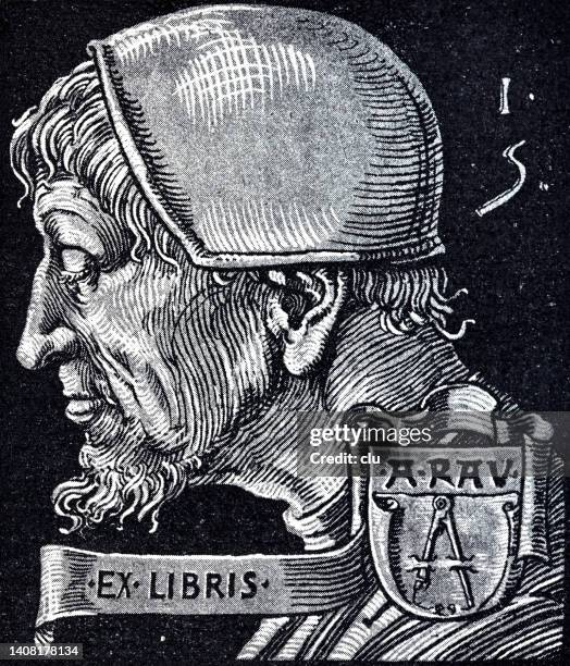 bookmark for an architect, ex libris - nameplate stock illustrations