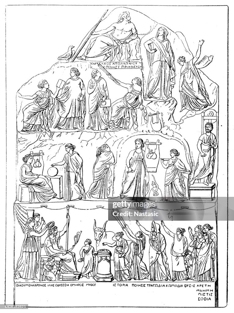 The Apotheosis of Homer - scene in classical and neo-classical art, showing the poet Homer's apotheosis or elevation to divine status