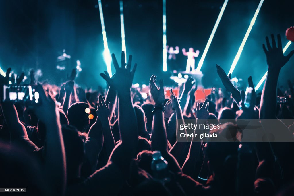 Rave party silhouette.