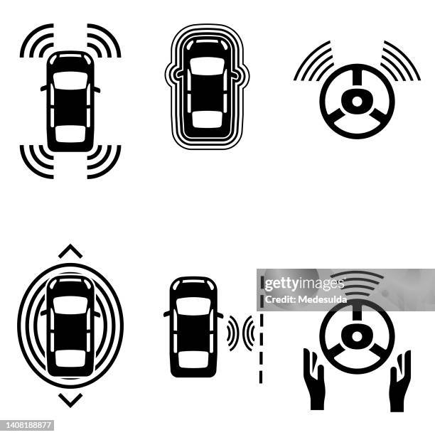 illustrations, cliparts, dessins animés et icônes de véhicule électrique - voiture autonome