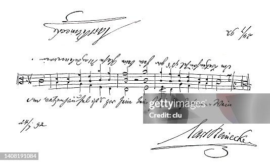 German Note Names Music Notes By Carl Reinecke German Composer High-Res Vector Graphic ...