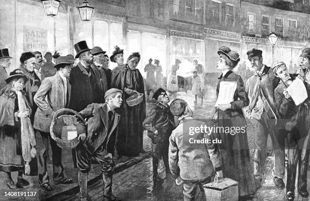 a female salvation army singer performing in london - oxford street stock illustrations