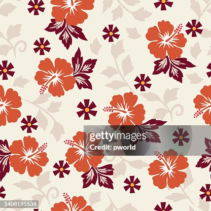 Hibiscus seamless pattern . Hibiscus seamless pattern .
