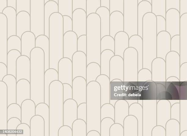 stockillustraties, clipart, cartoons en iconen met arches pattern in beige color. art deco wallpaper design. - art deco pattern