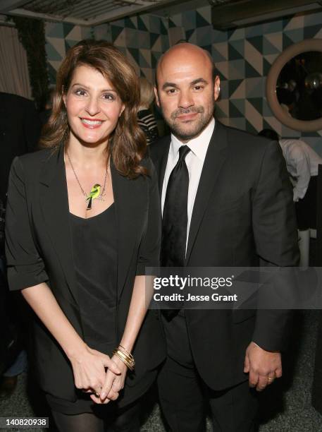 Actors Nia Vardalos and Ian Gomez attend the Canadian Film Centre cocktail reception celebrating strong US/Canadian partnerships at Avalon Hotel on...