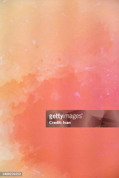 full frame of texture, pink and yellow abstract oil painting brush stroke - faded condition stockfoto's en -beelden