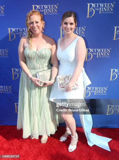Jodi Picoult and Samantha Van Leer pose at the opening night of the new musical "Between The Lines" at The Second Stage Tony Kiser Theatre on July...