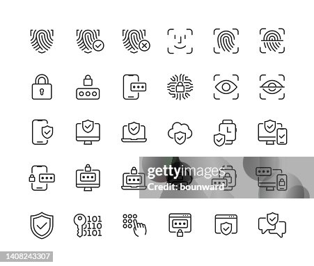 Data Security Line Icons Editable Stroke Data Security Line Icons Editable Stroke