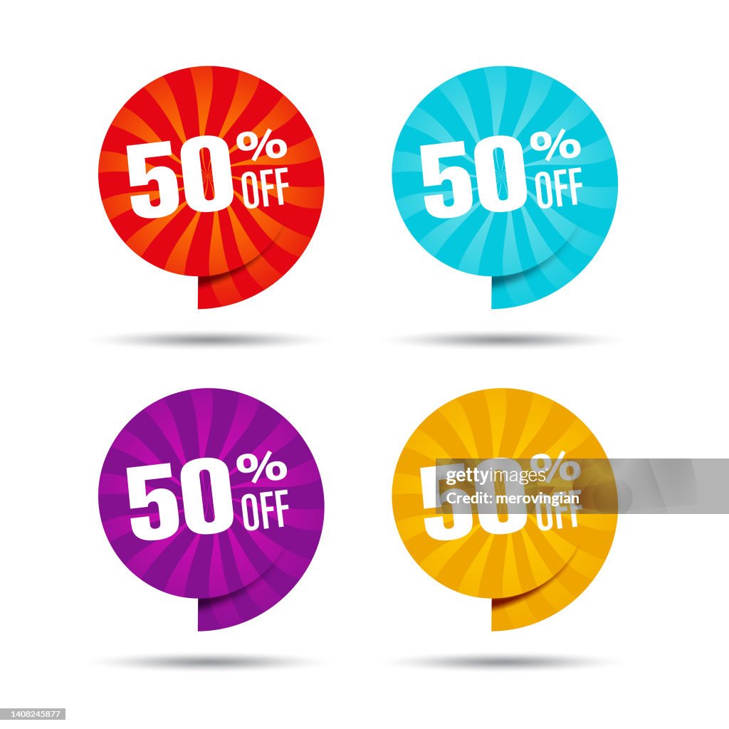 Discount Off Sticker Sale Discount Sticker 50 Off Promotional Tags Special Offers High-Res ...