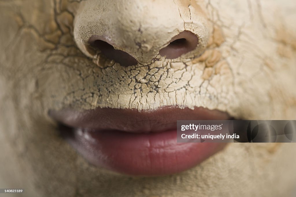 Close-up of a man with facial mask