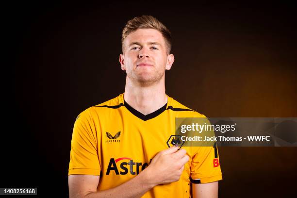 Wolverhampton Wanderers unveil new signing Nathan Collins as he poses for a portrait at The Sir Jack Hayward Training Ground on July 12, 2022 in...